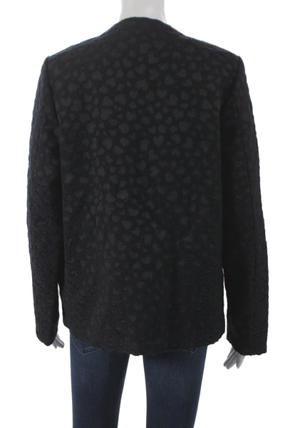 Badgley Mischka Women Basic Jacket Black Animal Print Size S
