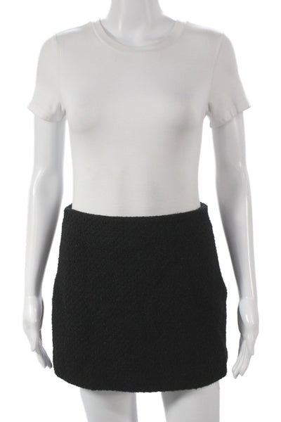 MNG Womens Mini Skirt Black Zip Short Cotton Blend Size XS