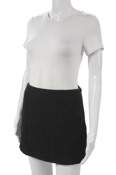 MNG Womens Mini Skirt Black Zip Short Cotton Blend Size XS