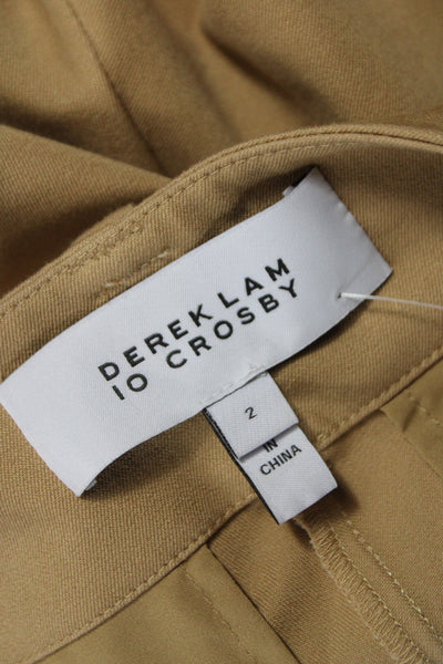 Derek Lam 10 Crosby Women Dress Pants Beige Solid Hook & Eye Inseam 30 Size 2