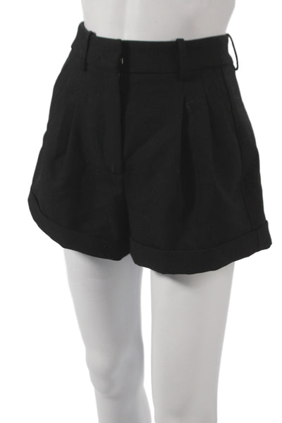 Zara Womens Culotte Shorts Black Hook & Eye Polyester Size XS