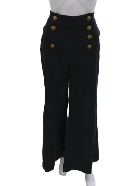 Zimmermann Womens Black Dress Pants Button 58% Cotton Size 1