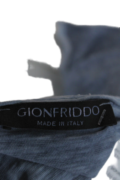 Gionfriddo Women Blue Basic Cotton Round Neck Short Sleeve T-Shirt Size M
