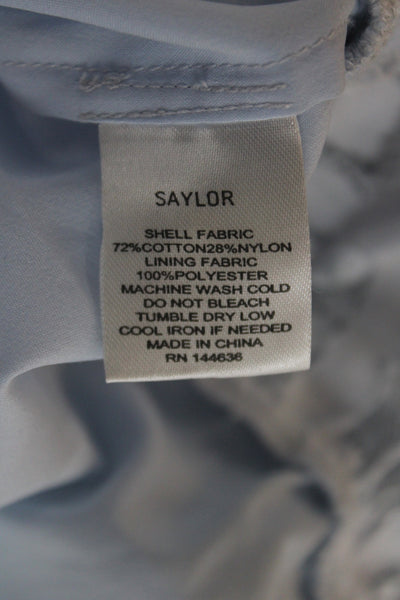 Saylor Womens Cropped Blouse Blue Floral Sleeveless Cotton Boho Size S