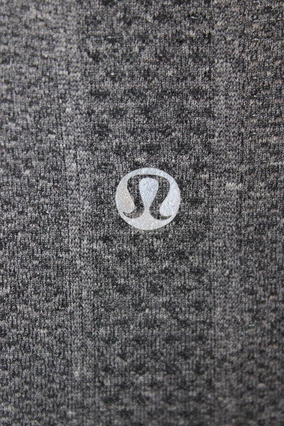 Lululemon Women Basic Gray Nylon Scoop Neck Short Sleeve T-Shirt Size S