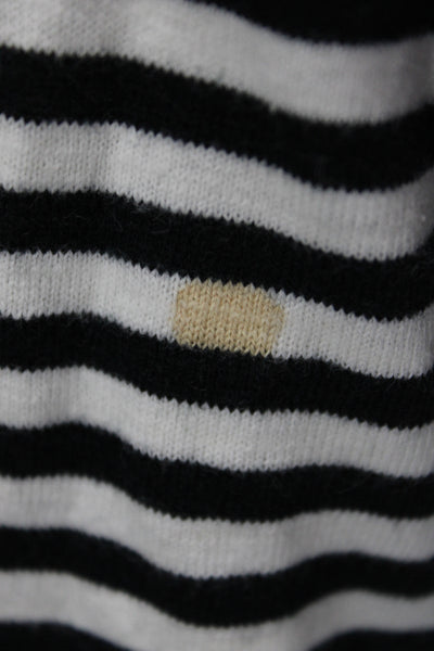 Soft Joie Womens Black Striped Scoop Neck 3/4 Sleeve Cotton T-Shirt Size S