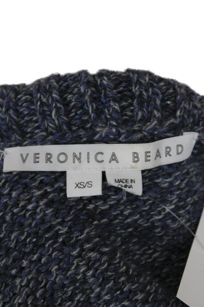 Veronica Beard Women Sleeveless Turtleneck Vest Sweater Blue Size XS