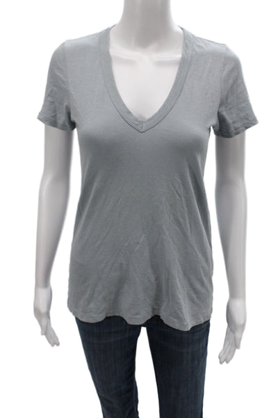 Rag & Bone Jean Womens Basic V-Neck Gray Cotton Short Sleeve T-Shirt Size XS