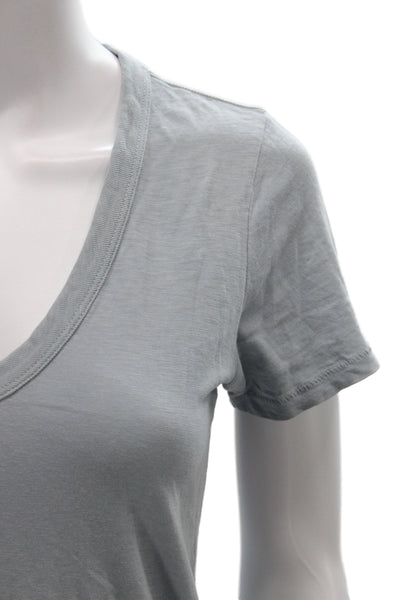 Rag & Bone Jean Womens Basic V-Neck Gray Cotton Short Sleeve T-Shirt Size XS