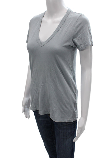 Rag & Bone Jean Womens Basic V-Neck Gray Cotton Short Sleeve T-Shirt Size XS