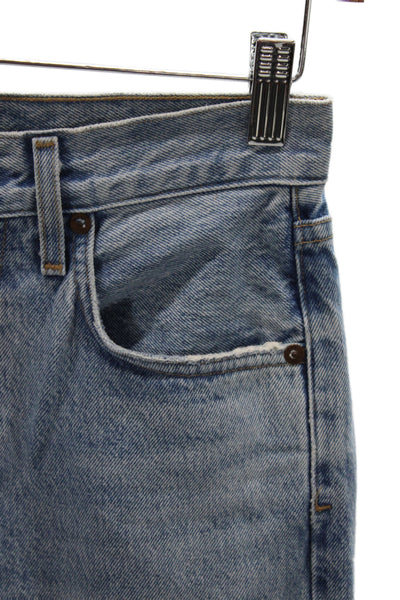 Agolde Womens Straight Jeans Blue Mid Rise Cotton Inseam 30 Size 25