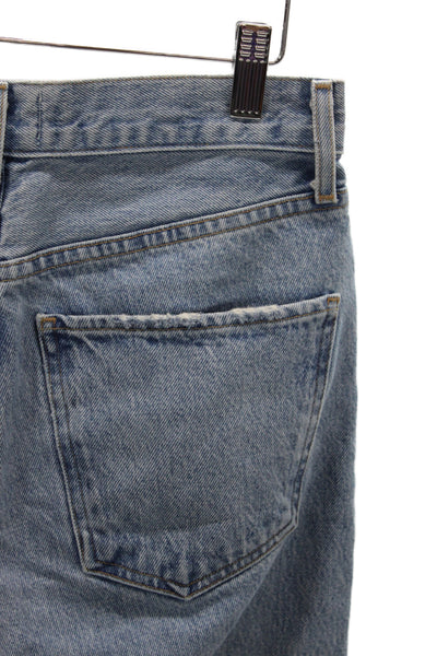 Agolde Womens Straight Jeans Blue Mid Rise Cotton Inseam 30 Size 25
