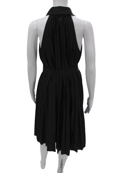 Elie Tahari Womens Black Collared Sleeveless Shirt Dress Knee Length Size 6