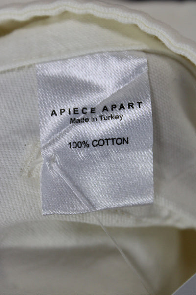 Apiece Apart Women Cropped Pants Ivory Cotton Size 6