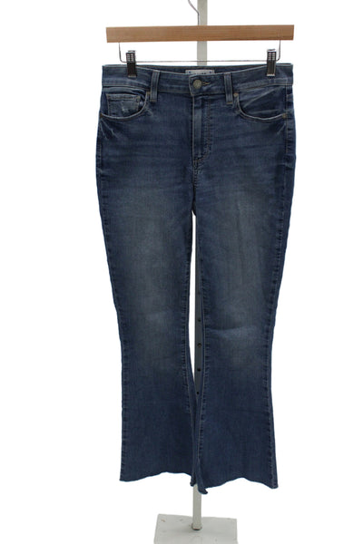 Paige Womens Flared Jeans Blue High Rise Cotton 30 Inseam Size 28
