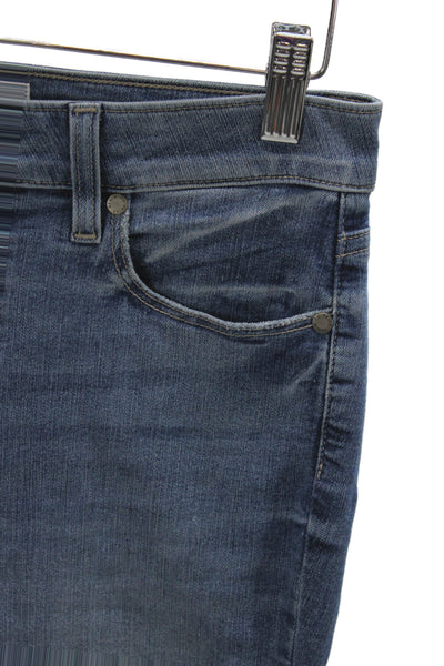 Paige Womens Flared Jeans Blue High Rise Cotton 30 Inseam Size 28