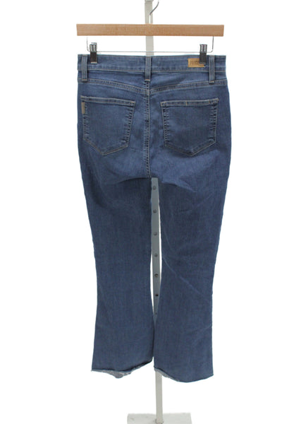 Paige Womens Flared Jeans Blue High Rise Cotton 30 Inseam Size 28