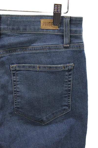 Paige Womens Flared Jeans Blue High Rise Cotton 30 Inseam Size 28