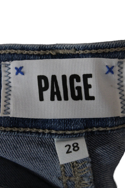 Paige Womens Flared Jeans Blue High Rise Cotton 30 Inseam Size 28