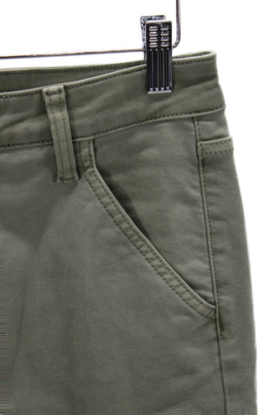 Joes Womens Cargo Pants Green Button Mid Rise 62% Cotton Size 27