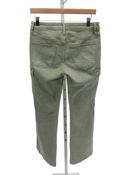 Joes Womens Cargo Pants Green Button Mid Rise 62% Cotton Size 27