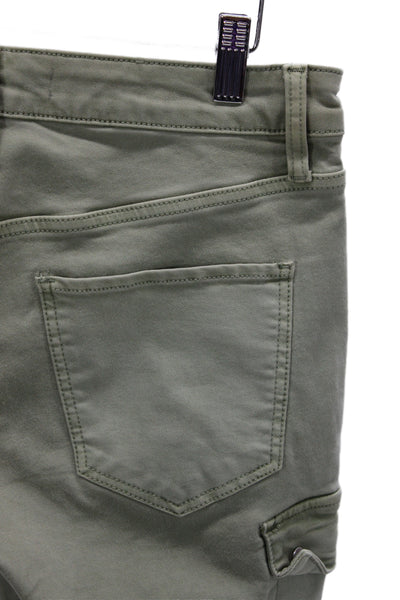 Joes Womens Cargo Pants Green Button Mid Rise 62% Cotton Size 27