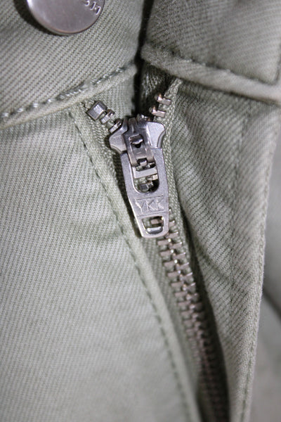 Joes Womens Cargo Pants Green Button Mid Rise 62% Cotton Size 27