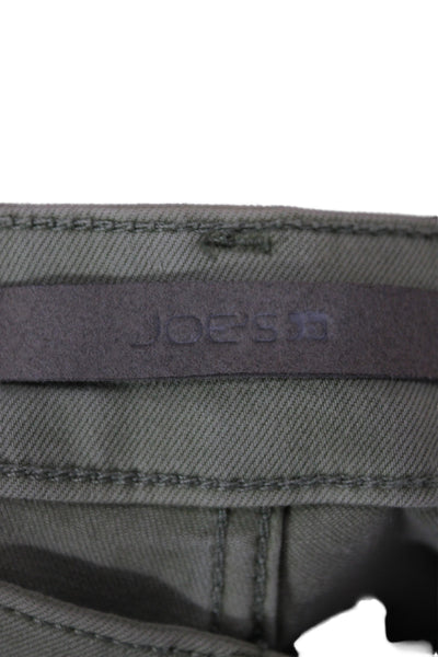 Joes Womens Cargo Pants Green Button Mid Rise 62% Cotton Size 27
