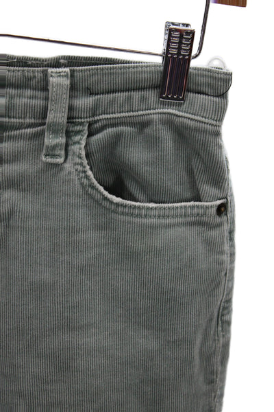 Mother Womens Cropped High Waist Blue Cotton Jeans Button Size 25