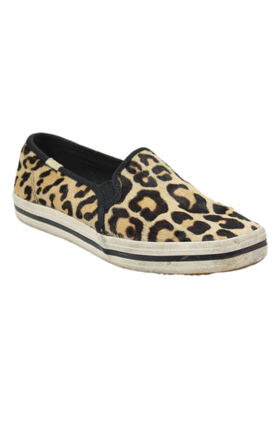 Keds x Kate Spade Womens Animal Print Slide On Sneakers Beige Brown Size 6