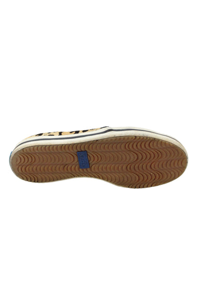 Keds x Kate Spade Womens Animal Print Slide On Sneakers Beige Brown Size 6