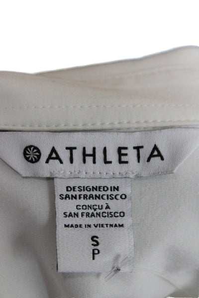 Athleta Mens Long Sleeve Collared Button-Down Shirt White Size S