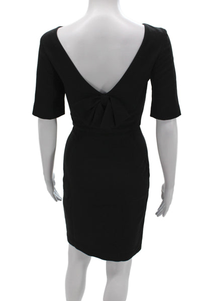 Love Moschino Womens Black Sheath Dress Boat Neck Short Sleeve Mini Size 2