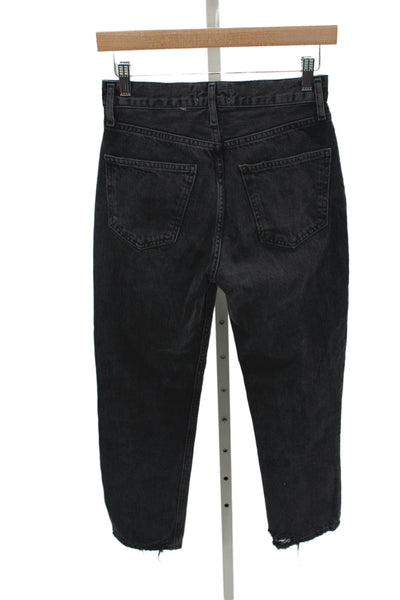 Agolde Womens Straight Jeans High Waist Black 100% Cotton 25in Size 24