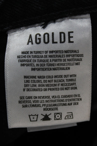 Agolde Womens Black Cropped High Waist Jeans Size 25