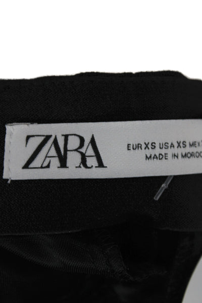 Zara Womens Ankle Pants Black Wool Zip Size 26
