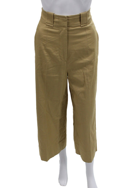 BR Womens Chino Pants Beige Button Cotton Blend Size 2 Petite