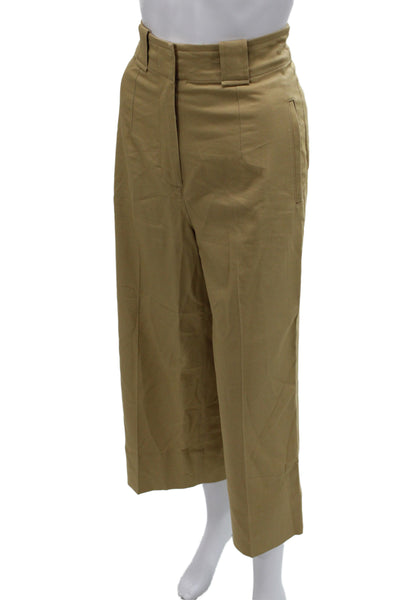 BR Womens Chino Pants Beige Button Cotton Blend Size 2 Petite