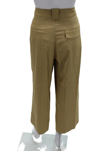 BR Womens Chino Pants Beige Button Cotton Blend Size 2 Petite