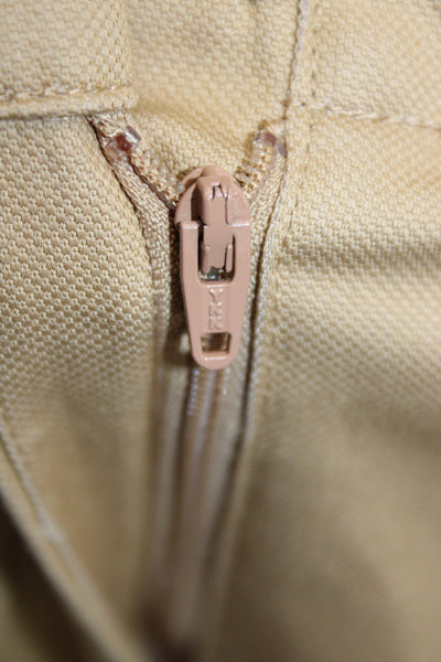BR Womens Chino Pants Beige Button Cotton Blend Size 2 Petite