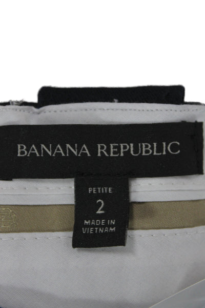 Banana Republic Womens Cropped Black Pants Size 2 Petite