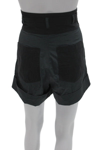 Sea Womens Paperbag Shorts Black 100% Cotton Tie Waist Size 2
