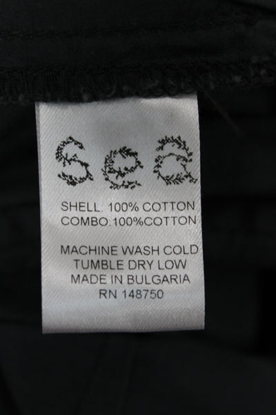 Sea Womens Paperbag Shorts Black 100% Cotton Tie Waist Size 2