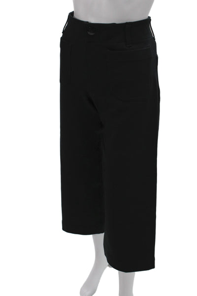 Maeve Anthropologie Women Cropped Black Pants Button Closure Size 26