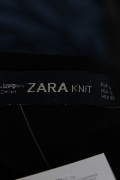 Zara Womens Black Fit & Flare Colorblock Short Skirt Viscose Size S
