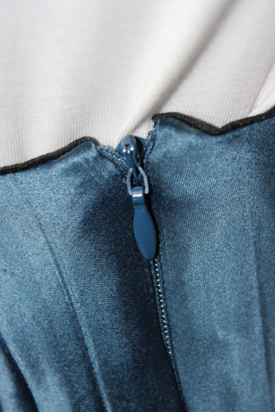 Zara Women Pleated Blue Polyester Midi Skirt Zip Size XS