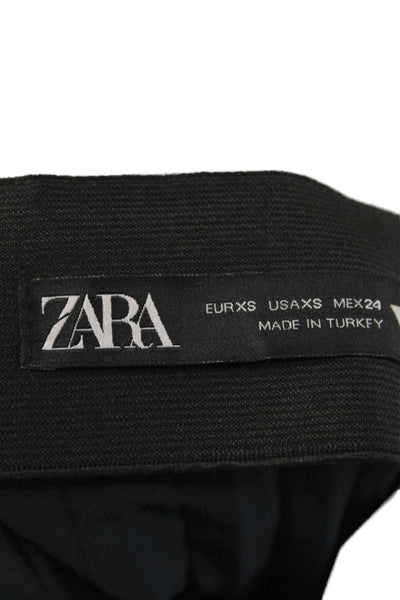 Zara Women Pleated Blue Polyester Midi Skirt Zip Size XS