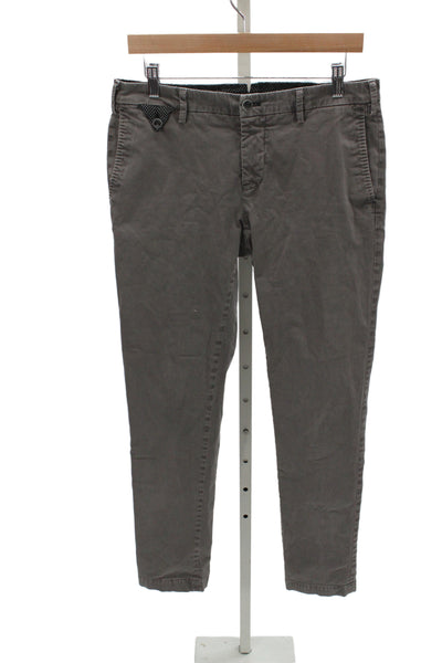 Masons Mens Gray Chino Pants Polka Dot 98% Cotton Button Size 48