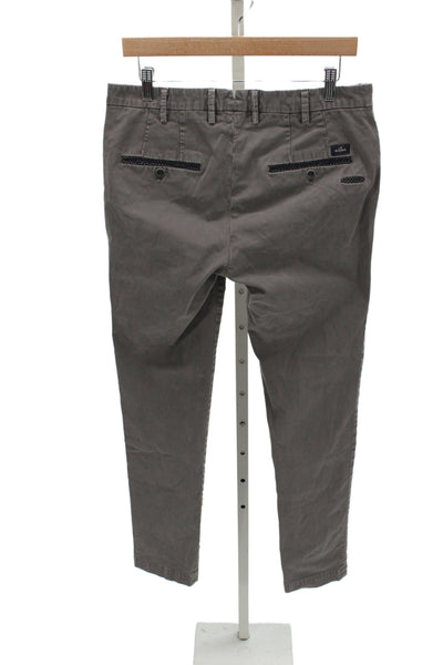 Masons Mens Gray Chino Pants Polka Dot 98% Cotton Button Size 48