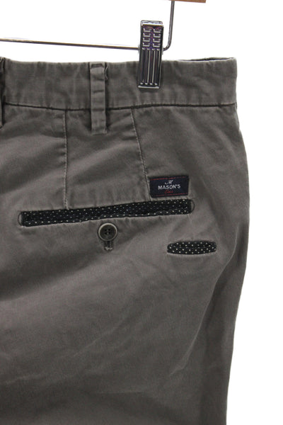 Masons Mens Gray Chino Pants Polka Dot 98% Cotton Button Size 48